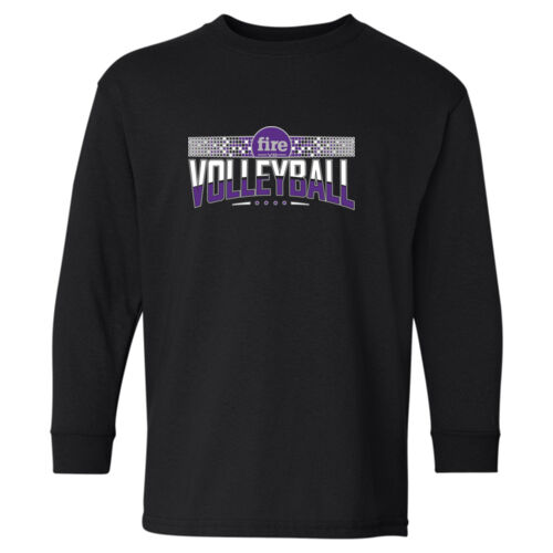 FW VOLLEYBALL ARCHED #9 - Heavy Cotton Youth Long Sleeve T-Shirt Thumbnail