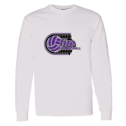 FW VOLLEYBALL ERODED NET #8 - Heavy Cotton Long Sleeve T-Shirt  Thumbnail