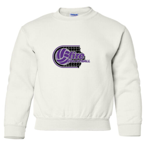 FW VOLLEYBALL ERODED NET #8 - Heavy Blend Youth Crewneck Sweatshirt Thumbnail