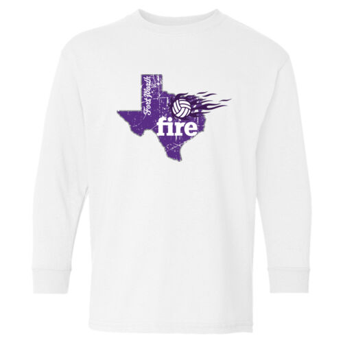 FLAME VOLLEYBALL #6 - Heavy Cotton Youth Long Sleeve T-Shirt Thumbnail